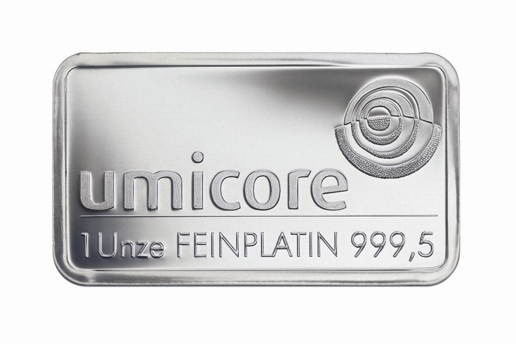 1 oz Umicore Platinbarren 1 oz Umicore Platinbarren