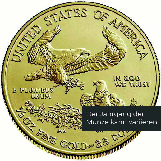 1/2 Unze Gold American Eagle (diverse Jahrgänge) 1/2 Unze Gold American Eagle (diverse Jahrgänge)