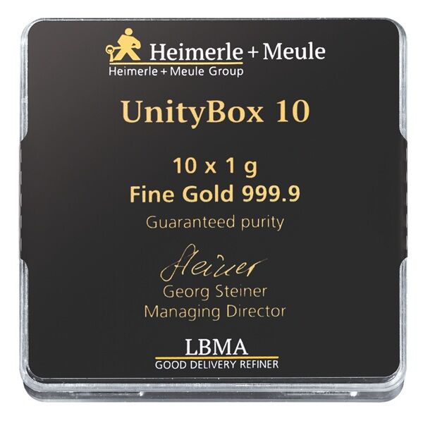 Heimerle + Meule UnityBox mit 10 einzelnen 1 g Goldbarren
