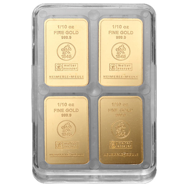 Goldbarren 20 × 1/10 Unze Unity Box Collection – Rückseite Moroder Scheideanstalt