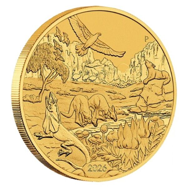 1 Unze Goldmünze Wonders of Australia 2026 Rückseite