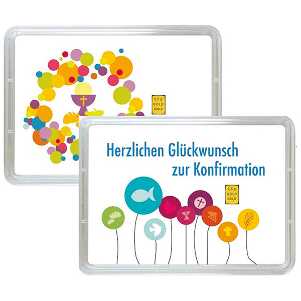 0,5 g Valcambi Geschenkbarren zur Konfirmation in präsentativer Geschenkbox