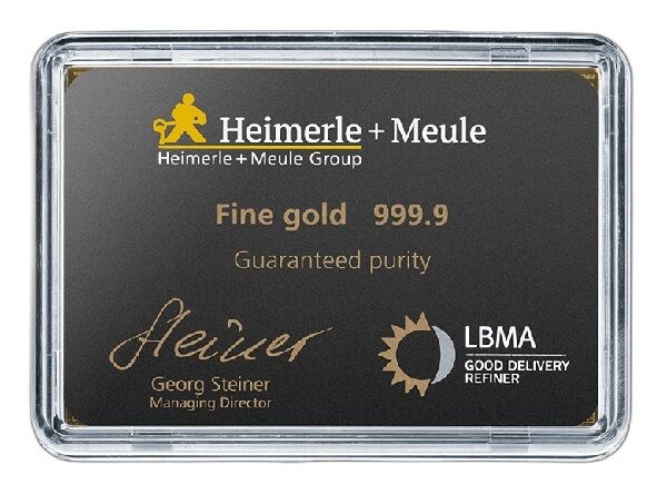 Combibar Gold 50x1g Vorderseite Heimerle+Meule Moroder Scheideanstalt