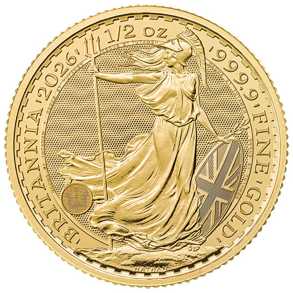 Britannia Goldmünze als als 1/2 Unze und Neuware