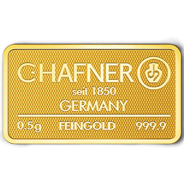 0,5 g Goldbarren C.Hafner