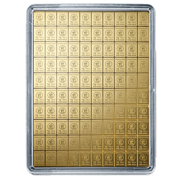 100 x 1 g Goldtafel CombiBar Heimerle und Meule 100 x 1 g Goldtafel CombiBar Heimerle und Meule