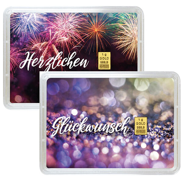 1 g Goldbarren Herzlichen Glückwunsch Valcambi 1 g Goldbarren Herzlichen Glückwunsch Valcambi