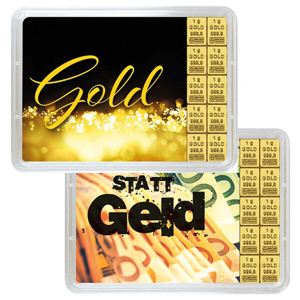10 x 1 g Goldbarren Gold statt Geld Valcambi 10 x 1 g Goldbarren Gold statt Geld Valcambi