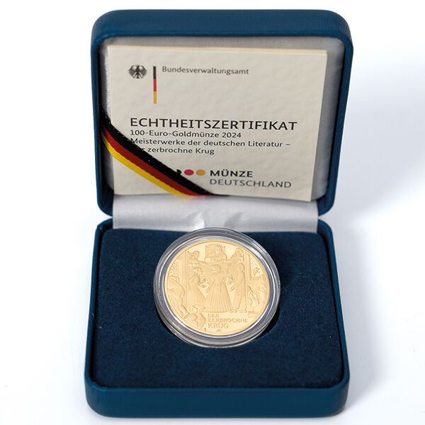 1/2 Unze Goldmünze 100 Euro Meisterwerke der deutschen Literatur Der zerbrochne Krug 2024