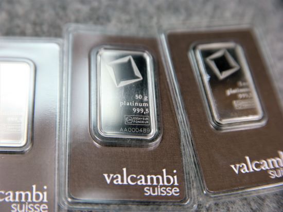 Valcambi Platinbarren als Beispiel für den Verkauf von Platinbarren
