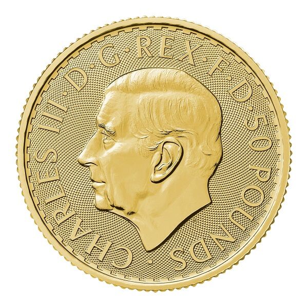 50 Pounds Britannia Münze Gold Charles der Dritte
