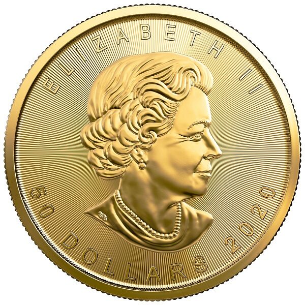 50-dollar-maple-leaf-1-unze-gold-vorderseite-elizabeth 50 Dollar Maple Leaf - 1 Unze Gold - Vorderseite