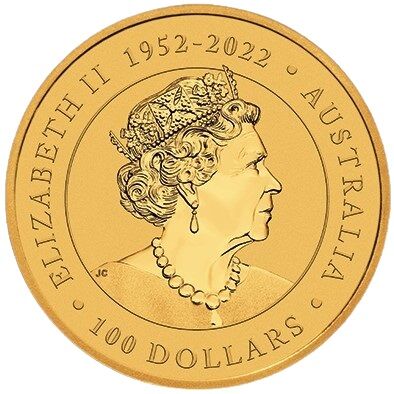 Rückseite der Australian Nugget Goldmünze 1 Unze 2023 Pride of Australia mit Motivseite, Feingewicht und Feingehalt
