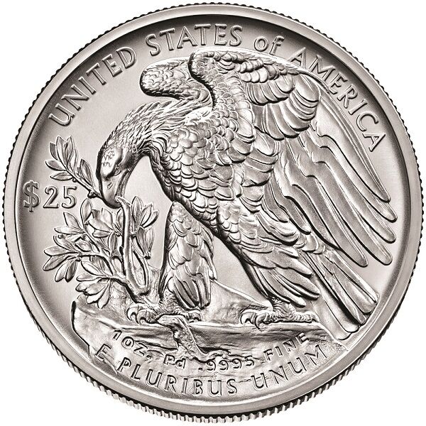 Palladiummünze mit Adler-Motiv als Beispiel für American Eagle Palladiummünzen