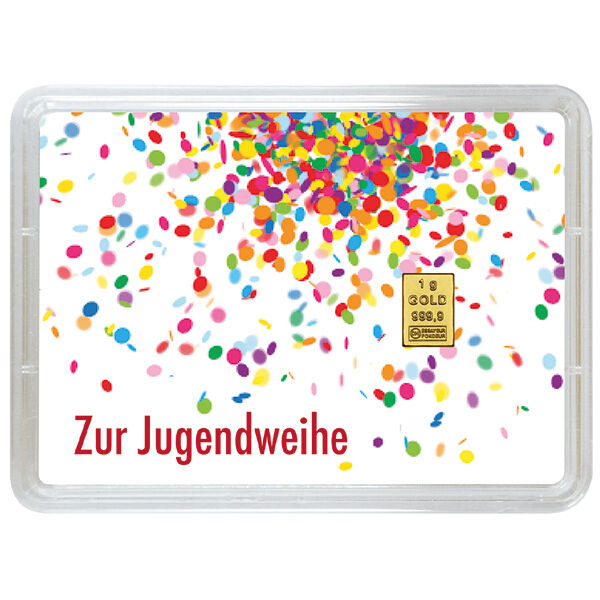 1 g Goldbarren Jugendweihe Valcambi 1 g Goldbarren Jugendweihe Valcambi