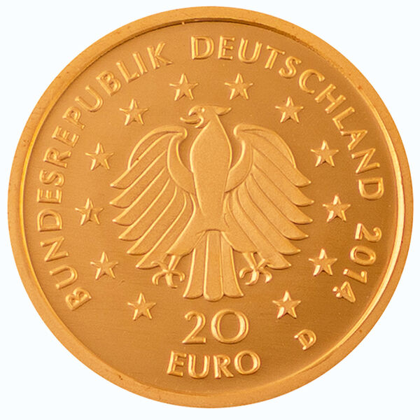 1/8 Unze Gold 20 Euro Deutscher Wald Kastanie 2014