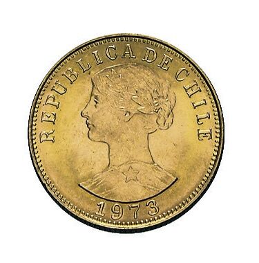50 Pesos Chile Goldmünze Vorderseite