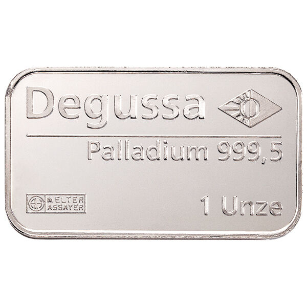 1 Unze Palladiumbarren (diverse Hersteller) LPPM zertifiziert 1 Unze Palladiumbarren (diverse Hersteller) LPPM zertifiziert