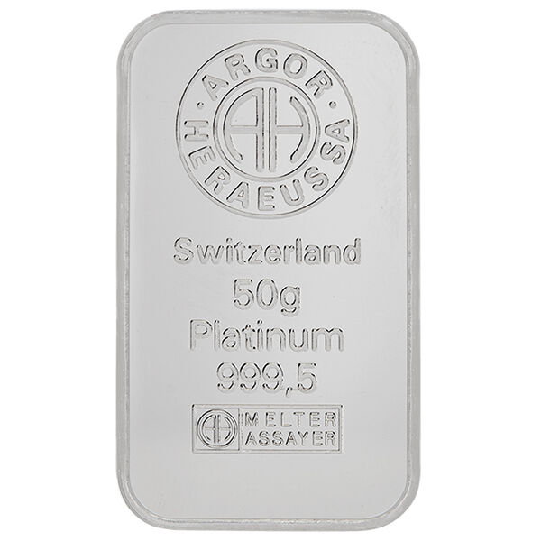 50 g Platinbarren (diverse Hersteller) LPPM zertifiziert 50 g Platinbarren (diverse Hersteller) LPPM zertifiziert