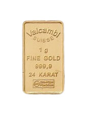 1 g Goldbarren Valcambi, zertifiziertes Anlagegold