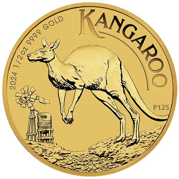 1/2 Unze Gold Australian Kangaroo 2024 Rückseite Moroder Scheideanstalt