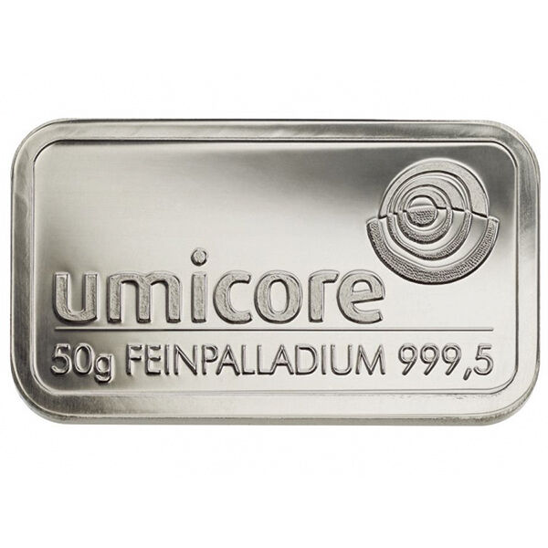 50 g Palladiumbarren (diverse Hersteller) LPPM zertifiziert 50 g Palladiumbarren (diverse Hersteller) LPPM zertifiziert