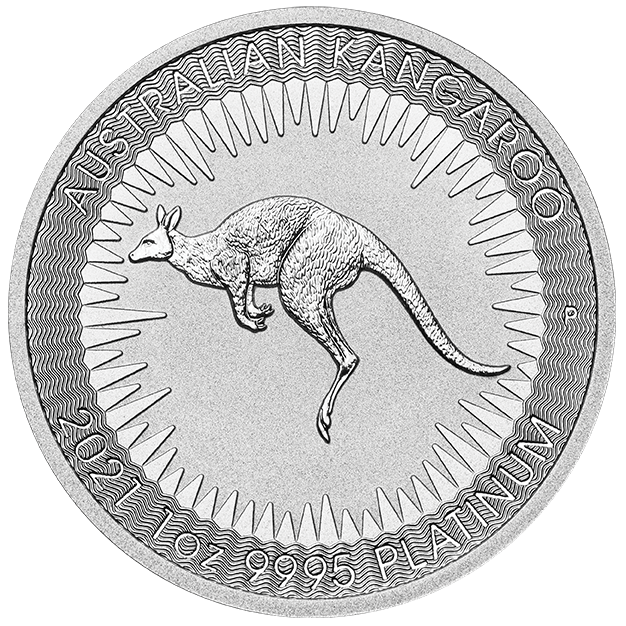 Australian Kangaroo Platinmünze als Beispiel für den Verkauf von Platinmünzen