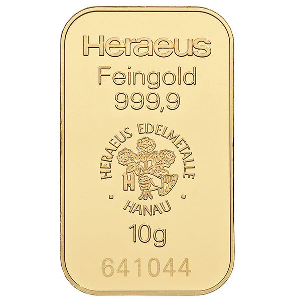 10 g Goldbarren Heraeus