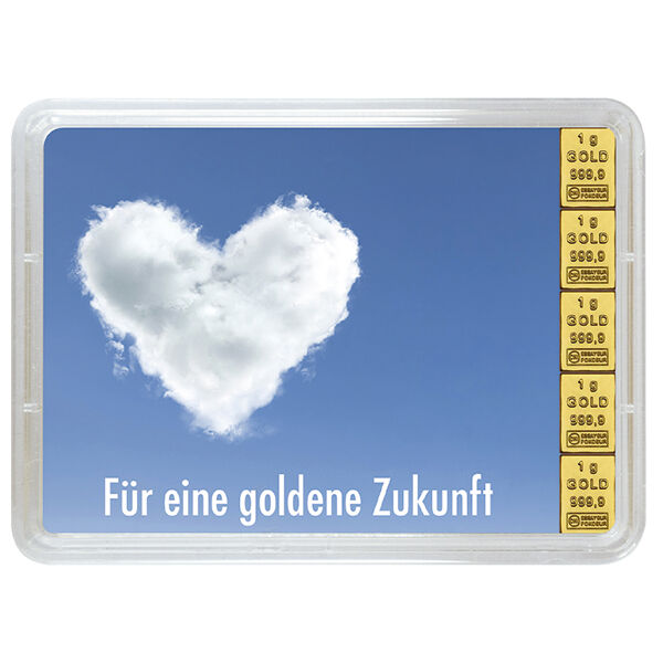 5 x 1 g Goldbarren Goldene Zukunft Valcambi LBMA zertifiziert 5 x 1 g Goldbarren Goldene Zukunft Valcambi LBMA zertifiziert