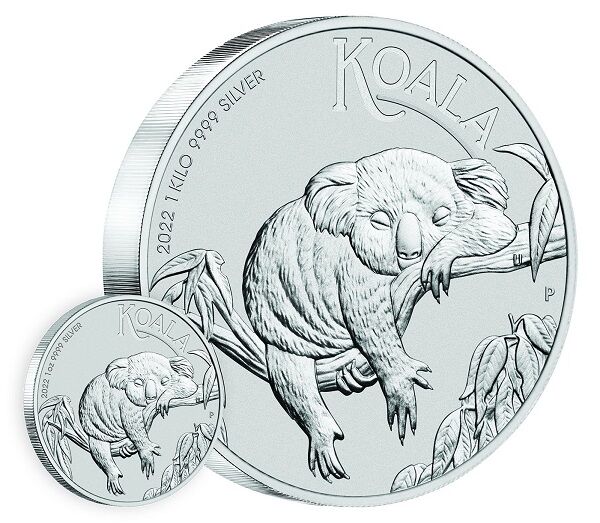 1kg Silber Australian Koala Grössenvergleich Moroder Scheideanstalt