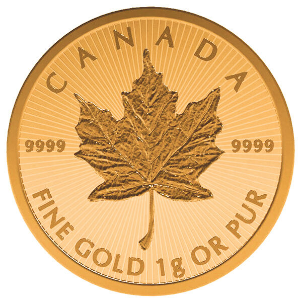 1 g Goldmünze Maplegram Vorderseite