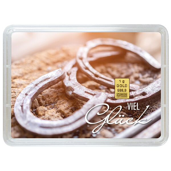1 g Goldbarren Viel Glück Valcambi 1 g Goldbarren Viel Glück Valcambi