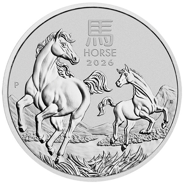 1 Unze Silbermünze Lunar III Jahr des Pferds 2026 1 Unze Silbermünze Lunar III Jahr des Pferds 2026