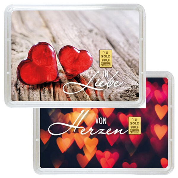 1 g Goldbarren In Liebe Valcambi 1 g Goldbarren In Liebe Valcambi