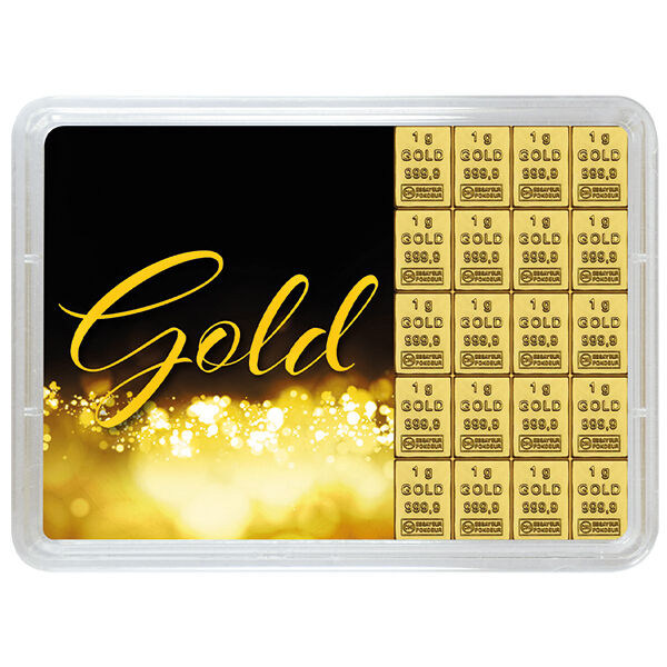 Gold statt Geld - Goldbarren 20 x 1 g