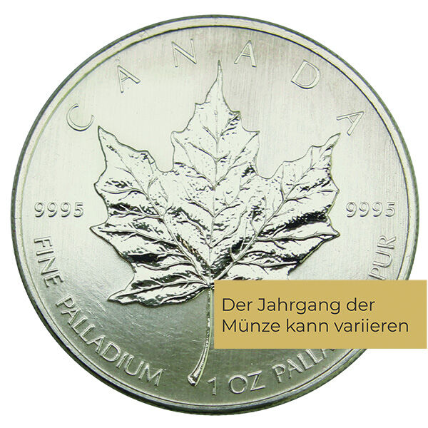 1 Unze Palladium Maple Leaf (diverse Jahrgänge) 1 Unze Palladium Maple Leaf (diverse Jahrgänge)