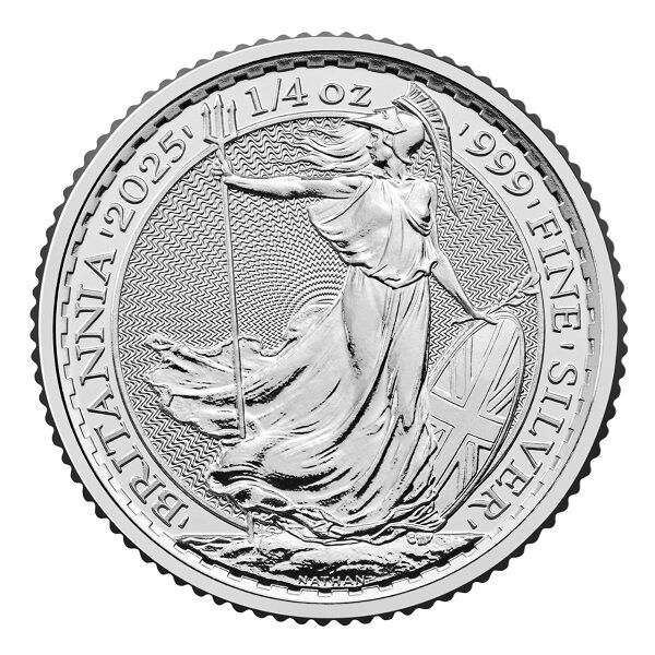 1/4 Unze Silbermünze Britannia 2025 Rückseite Moroder Scheideanstalt