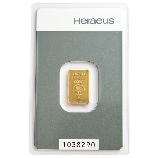 2 g Goldbarren Kinebar Heraeus 2 g Goldbarren Kinebar Heraeus