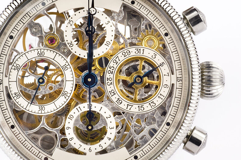 Detailansicht eines Chronometers als Beispiel für den Verkauf von Luxusuhren