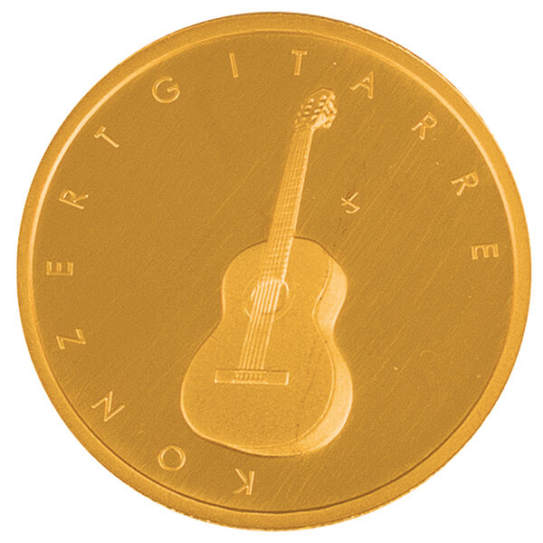 1/4 Unze Goldmünze 50 Euro Musikinstrumente Konzertgitarre 2022