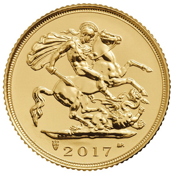 Sovereign 1 Pfund Goldmünze 2017 Vorderseite Moroder Scheideanstalt Sovereign 1 Pfund Goldmünze 2017 Vorderseite Moroder Scheideanstalt